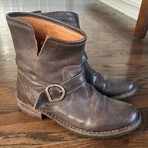 FIORENTINI + BAKER Eli Boots Ankle Buckle Brown Leather Boots